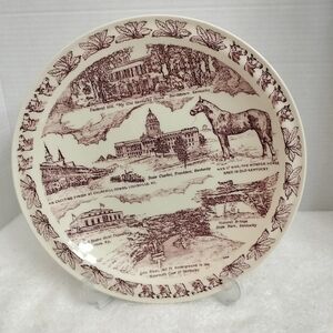 Vintage Vernon Kilns Souvenir Plate Featuring Kentucky State Landmarks